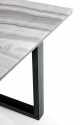 MARLEY extendable table top - white marble / gray, legs - black