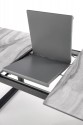 MARLEY extendable table top - white marble / gray, legs - black