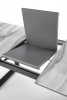 MARLEY extendable table top - white marble / gray, legs - black