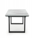 MARLEY extendable table top - white marble / gray, legs - black