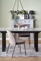 MARLEY extendable table top - white marble / gray, legs - black