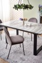 MARLEY extendable table top - white marble / gray, legs - black