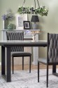 MARLEY extendable table top - white marble / gray, legs - black