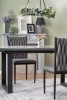 MARLEY extendable table top - white marble / gray, legs - black