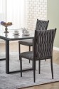 MARLEY extendable table top - white marble / gray, legs - black
