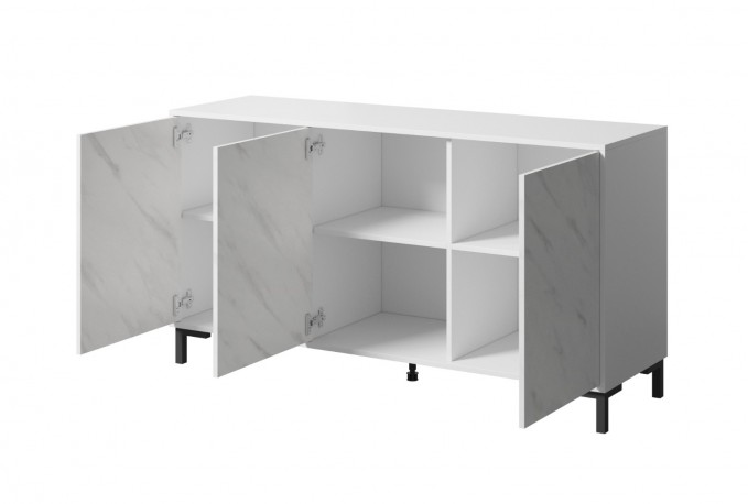 VIKTOR - 150cm Modern Skänk i Vit Marmor