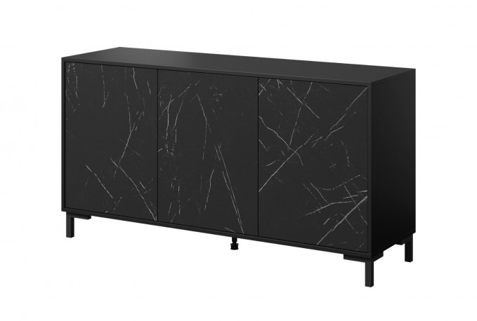 VIKTOR - 150cm modern skänk i svart marmor
