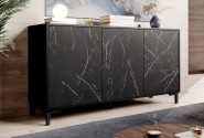 VIKTOR - 150cm modern skänk i svart marmor