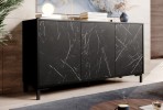 VIKTOR - 150cm modern skänk i svart marmor