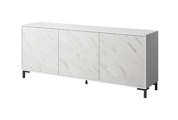 VIKTOR - 200cm Modern Skänk i Vit Marmor