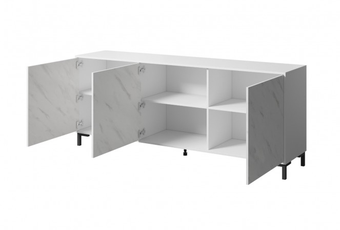 VIKTOR - 200cm Modern Skänk i Vit Marmor 2
