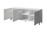 VIKTOR - 200cm Modern Skänk i Vit Marmor