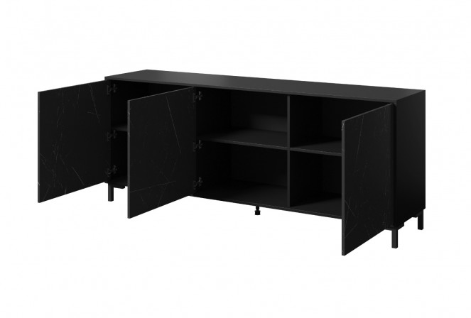 VIKTOR - 200cm modern skänk i svart marmor 2