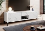 VIKTOR - 195cm modern TV-bänk i vit marmor