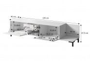 VIKTOR - 195cm modern TV-bänk i vit marmor
