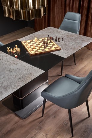 MARTINI - 160-200 CM - FÖRLÄNGNINGSBART MATBORD SVART OCH MÖRKGRÅ