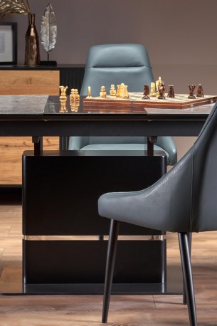 MARTINI - 160-200 CM - FÖRLÄNGNINGSBART MATBORD SVART OCH MÖRKGRÅ