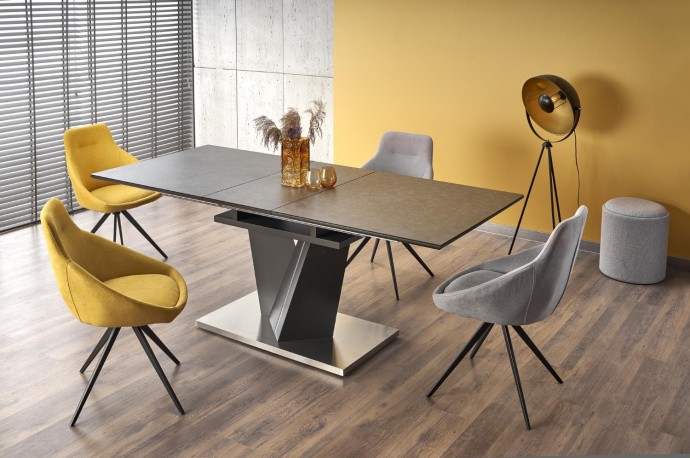 SALVADOR extendable table top - dark gray, legs - dark gray