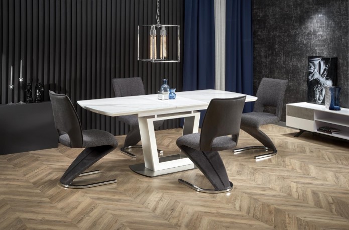 BLANCO extending table top - white marble / white, leg - white