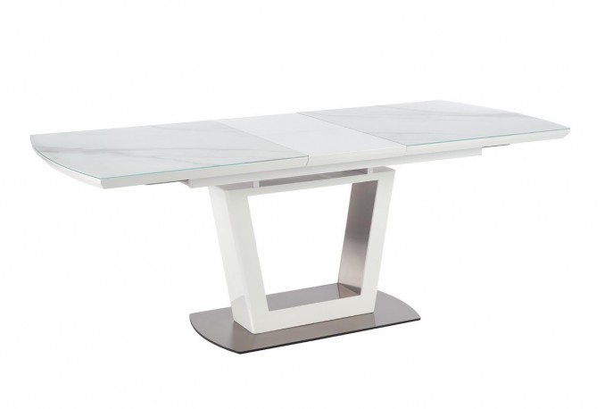 BLANCO extending table top - white marble / white, leg - white