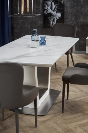 BLANCO extending table top - white marble / white, leg - white