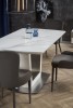 BLANCO extending table top - white marble / white, leg - white