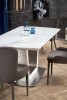 BLANCO extending table top - white marble / white, leg - white