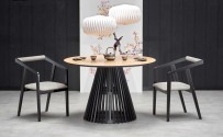 MIYAKI table top - natural oak, leg - black