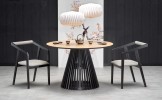 MIYAKI table top - natural oak, leg - black