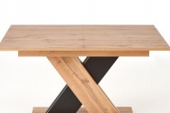 HAREL - 130-175 CM - FÖRLÄNGNINGBART MATBORD I EK OCH SVART