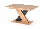 HAREL - 130-175 CM - FÖRLÄNGNINGBART MATBORD I EK OCH SVART