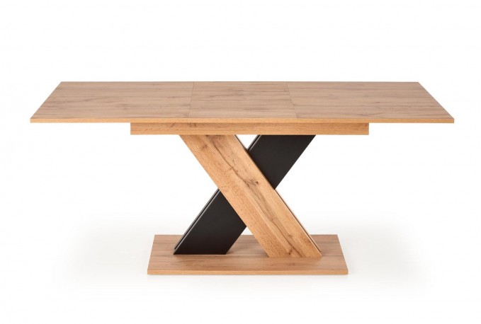 HAREL - 130-175 CM - FÖRLÄNGNINGBART MATBORD I EK OCH SVART