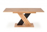 HAREL - 130-175 CM - FÖRLÄNGNINGBART MATBORD I EK OCH SVART