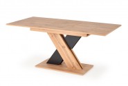 HAREL - 130-175 CM - FÖRLÄNGNINGBART MATBORD I EK OCH SVART