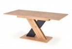 HAREL - 130-175 CM - FÖRLÄNGNINGBART MATBORD I EK OCH SVART
