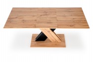 HAREL - 130-175 CM - FÖRLÄNGNINGBART MATBORD I EK OCH SVART