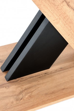 HAREL - 130-175 CM - FÖRLÄNGNINGBART MATBORD I EK OCH SVART