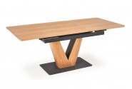 UMBERTO extending table top - natural oak, leg - natural oak / black