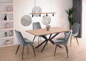 LEGARTO extendable table top - natural oak, leg - black