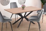 LEGARTO extendable table top - natural oak, leg - black