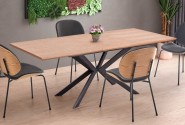 LEGARTO extendable table top - natural oak, leg - black