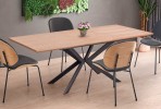 LEGARTO extendable table top - natural oak, leg - black