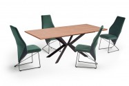 LEGARTO extendable table top - natural oak, leg - black