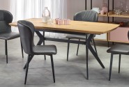 GUSTAVO extending table top - golden oak, legs - black