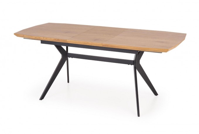 GUSTAVO extending table top - golden oak, legs - black