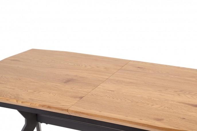 GUSTAVO extending table top - golden oak, legs - black