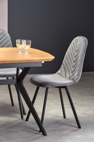 GUSTAVO extending table top - golden oak, legs - black