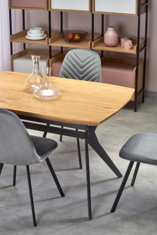 GUSTAVO extending table top - golden oak, legs - black