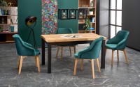 TIAGO extending table 140-220 / 80 top: craft oak, legs: black