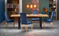 TIAGO extending table 140-220 / 80 top: craft oak, legs: black